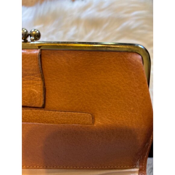 Vtg Antique Pigskin Leather Wallet With Gold-Tone Frame & Crown Detail Clutch - Picture 12 of 12